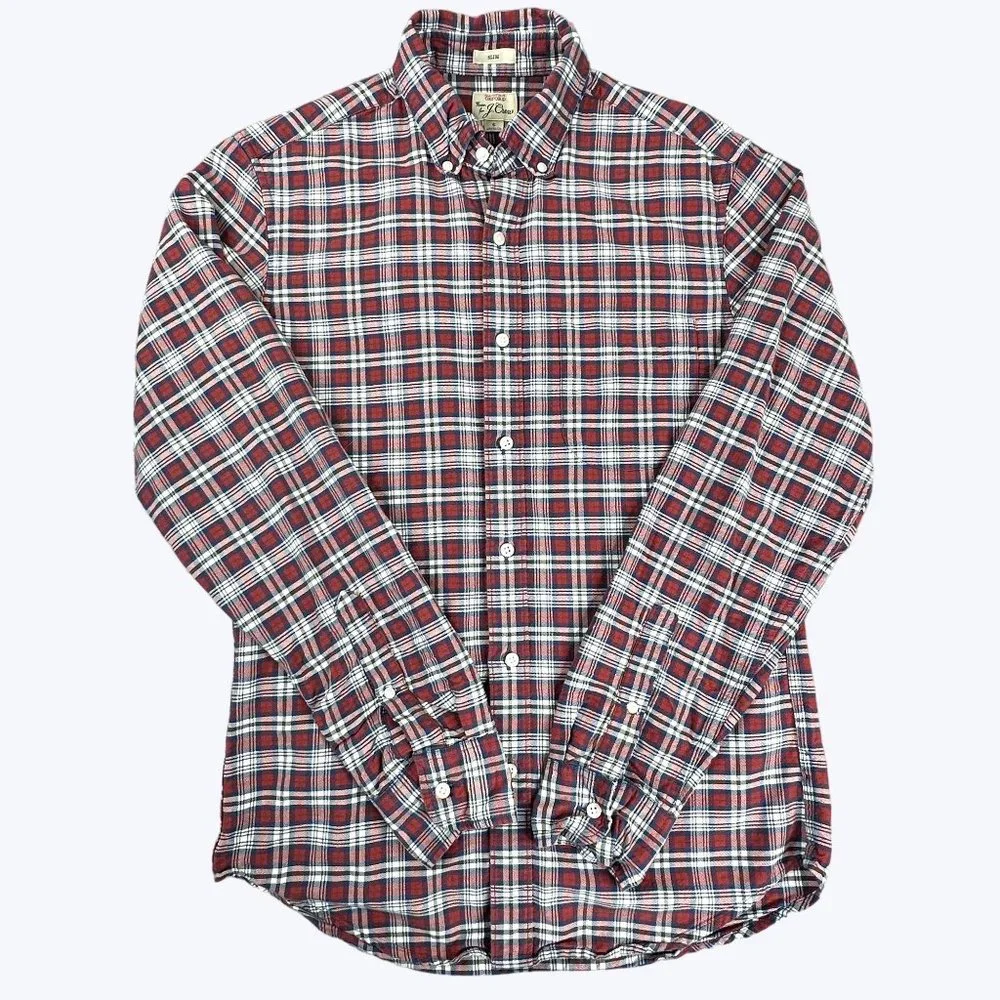 J. Crew Men's Plaid Shirt Size Small Long Sleeve Button Front Excellent conditio